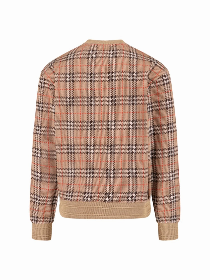 Check" Sweater Beige