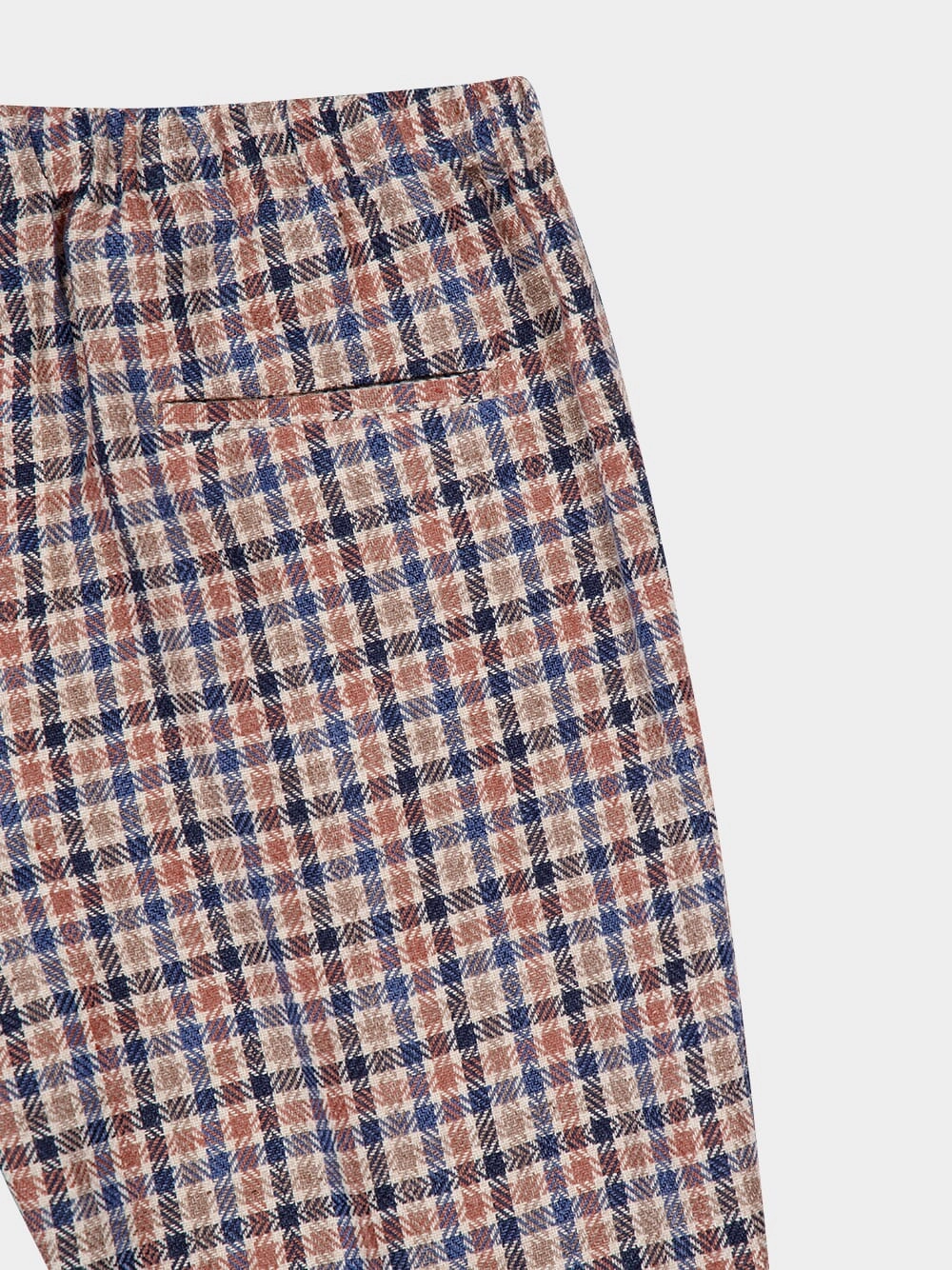 Checked Linen Cotton Straight-Leg Trousers