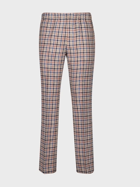 Checked Linen Cotton Straight-Leg Trousers Bottoms Mens - cheap mens shorts online