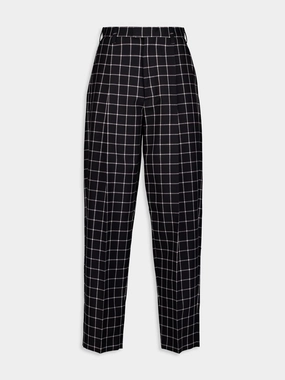 Checked Tapered Cotton Trousers Bottoms Mens - cheap mens shorts online
