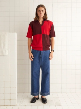 Checker Cotton Polo Tops Mens - men's t-shirts outlet