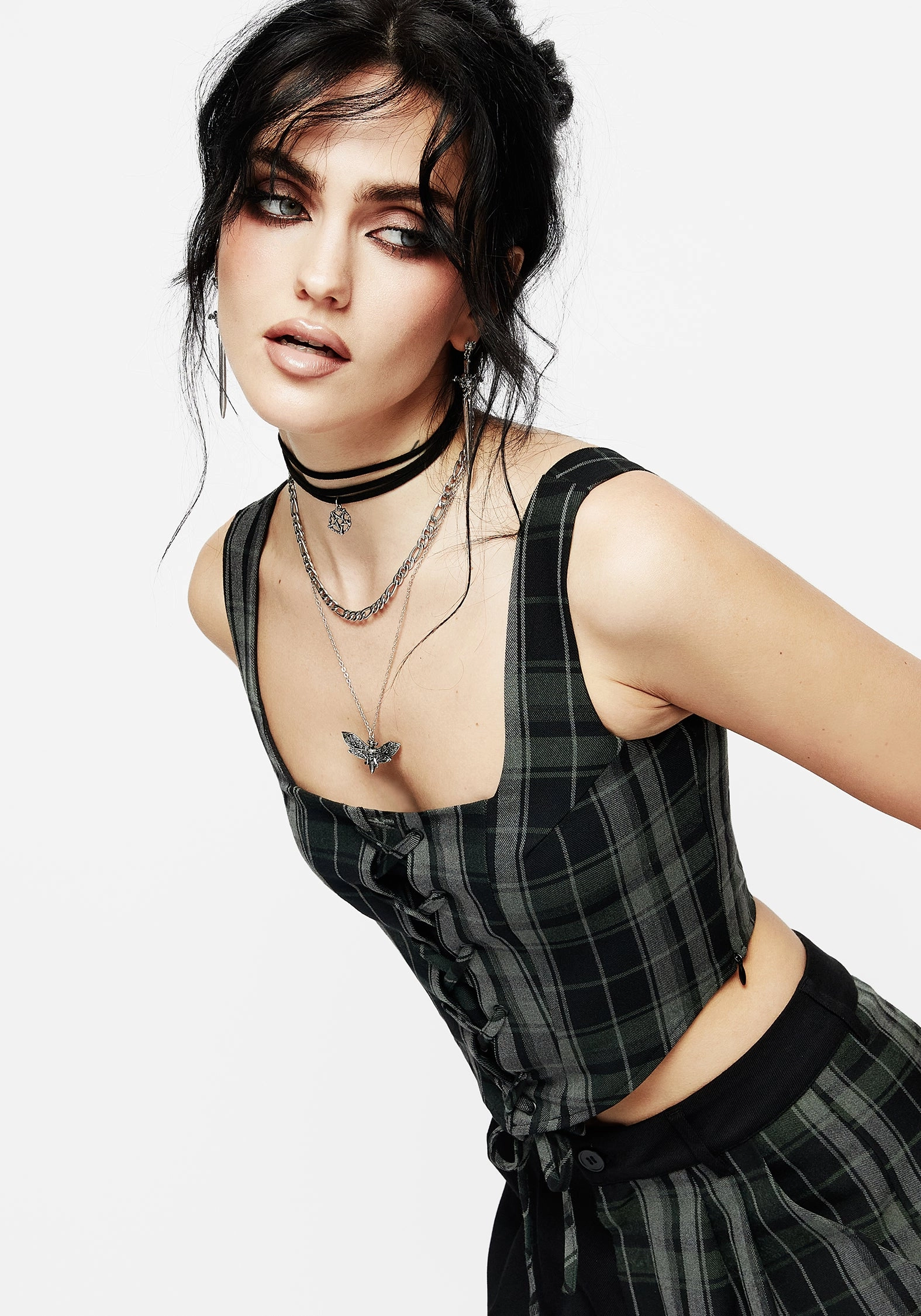 Checkmate Lace Up Corset Top Tops Womens - women's blouses clearance