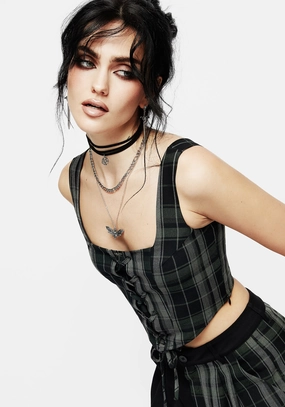 Checkmate Lace Up Corset Top Tops Womens - women's blouses clearance