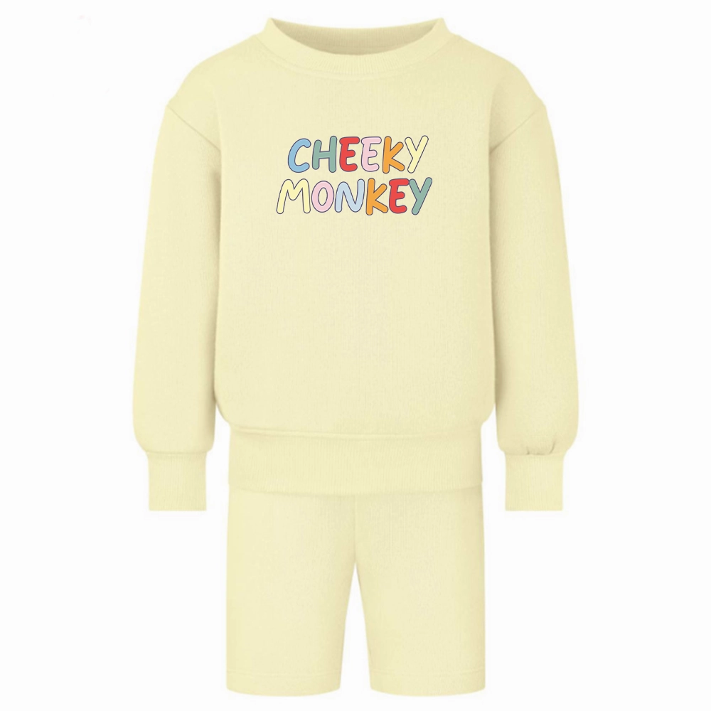 Cheeky Monkey Oversized Kids Sweatshirt & Short Set