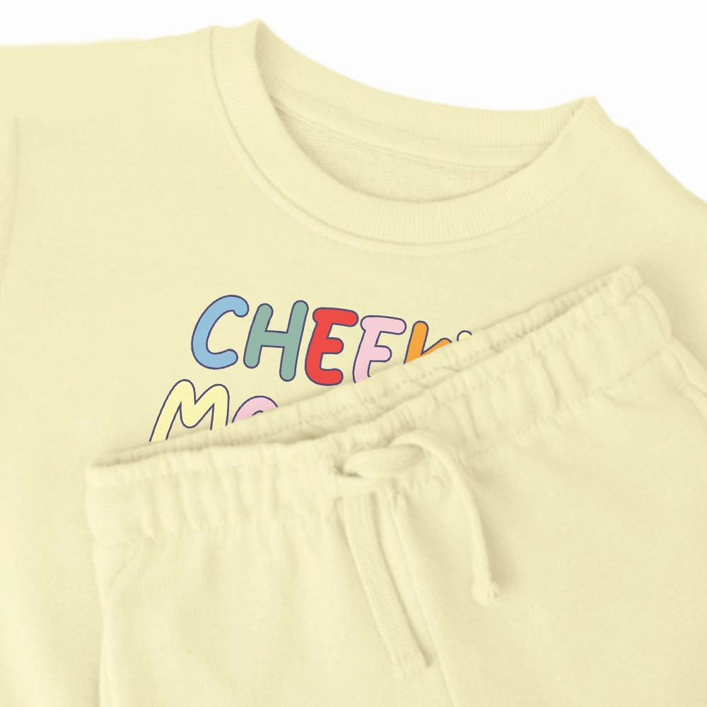 Cheeky Monkey Oversized Kids Sweatshirt & Short Set