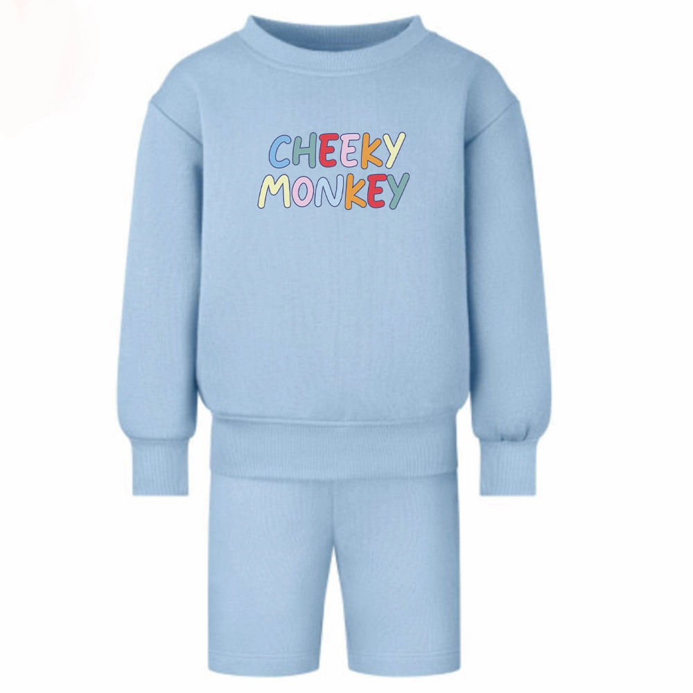 Cheeky Monkey Oversized Kids Sweatshirt & Short Set
