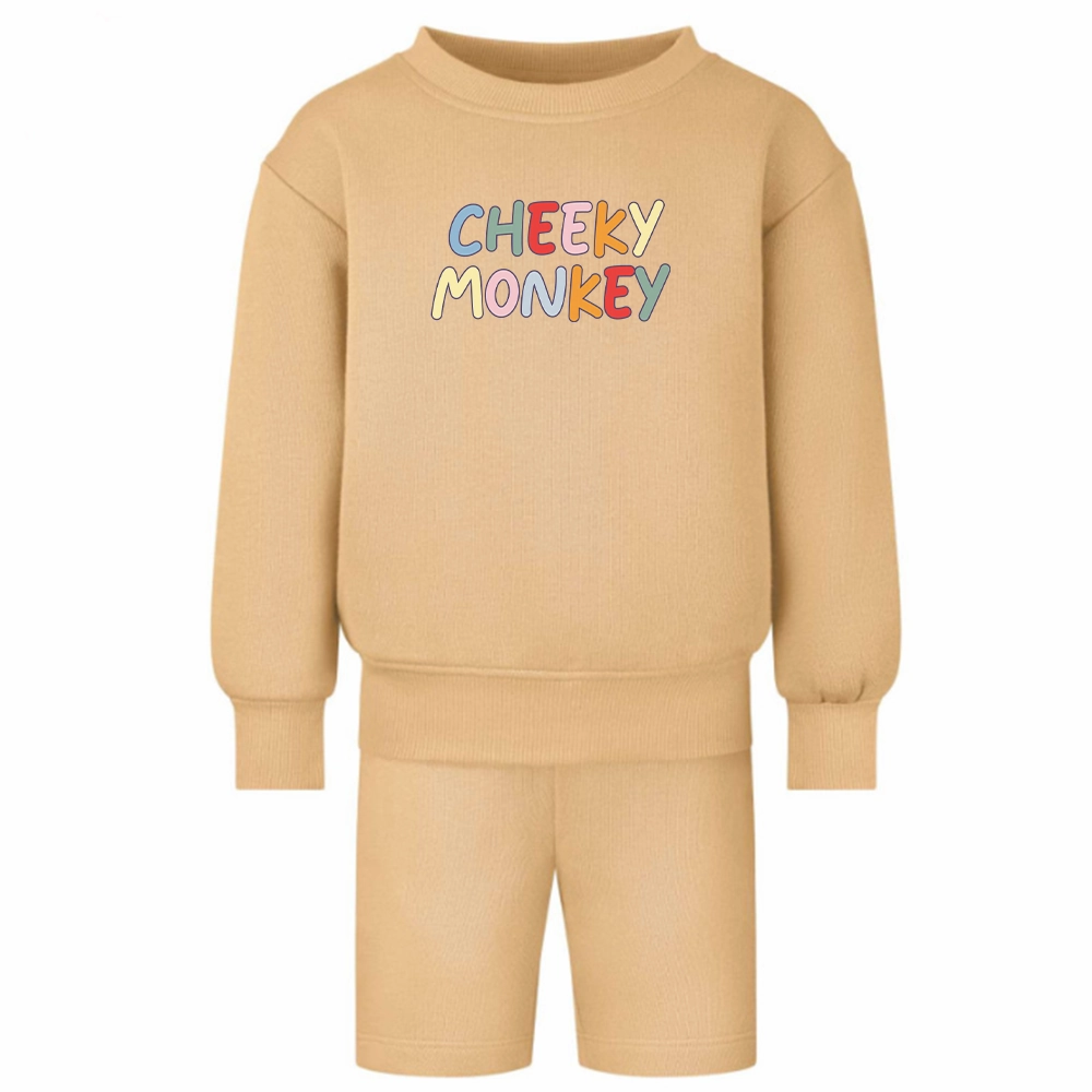 Cheeky Monkey Oversized Kids Sweatshirt & Short Set