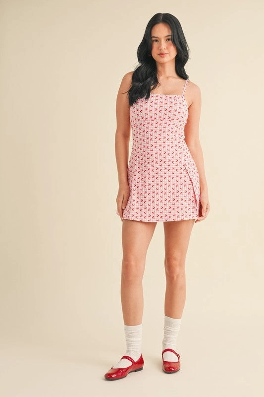 Cherry Print Courtside A-Line Mini Dress