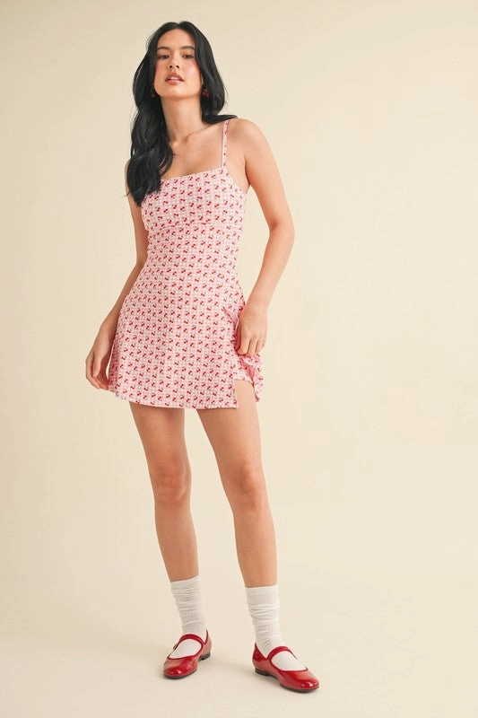 Cherry Print Courtside A-Line Mini Dress