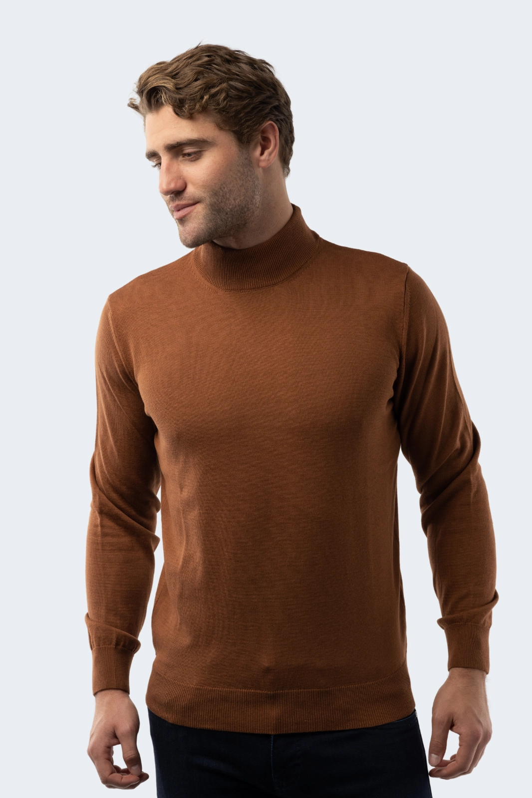 Chestnut Mockneck Sweater chunky knit discount