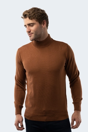 Chestnut Mockneck Sweater chunky knit discount
