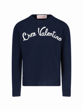 Chez" Sweater ?C Blue designer sweaters outlet