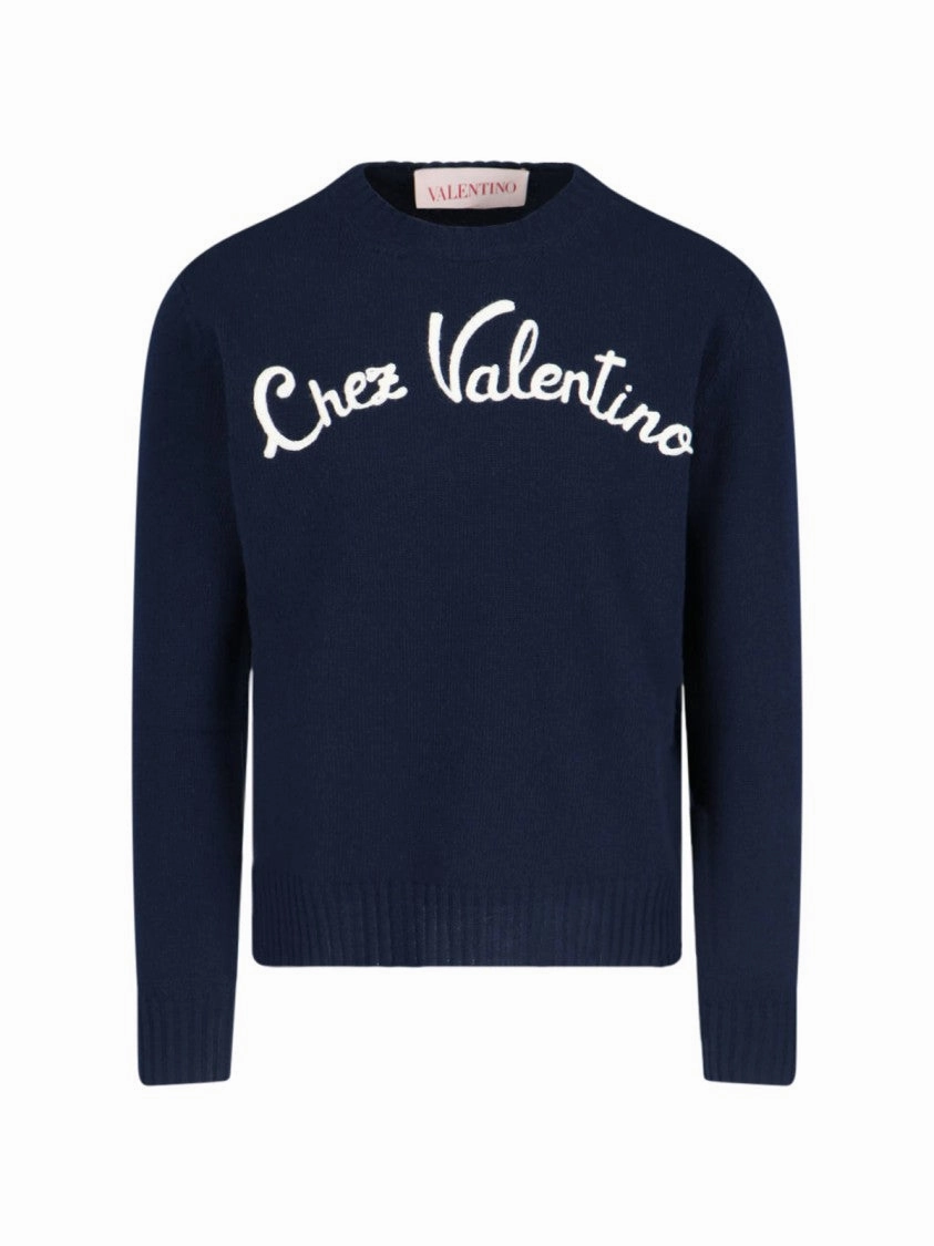 Chez" Sweater ?C Blue designer sweaters outlet