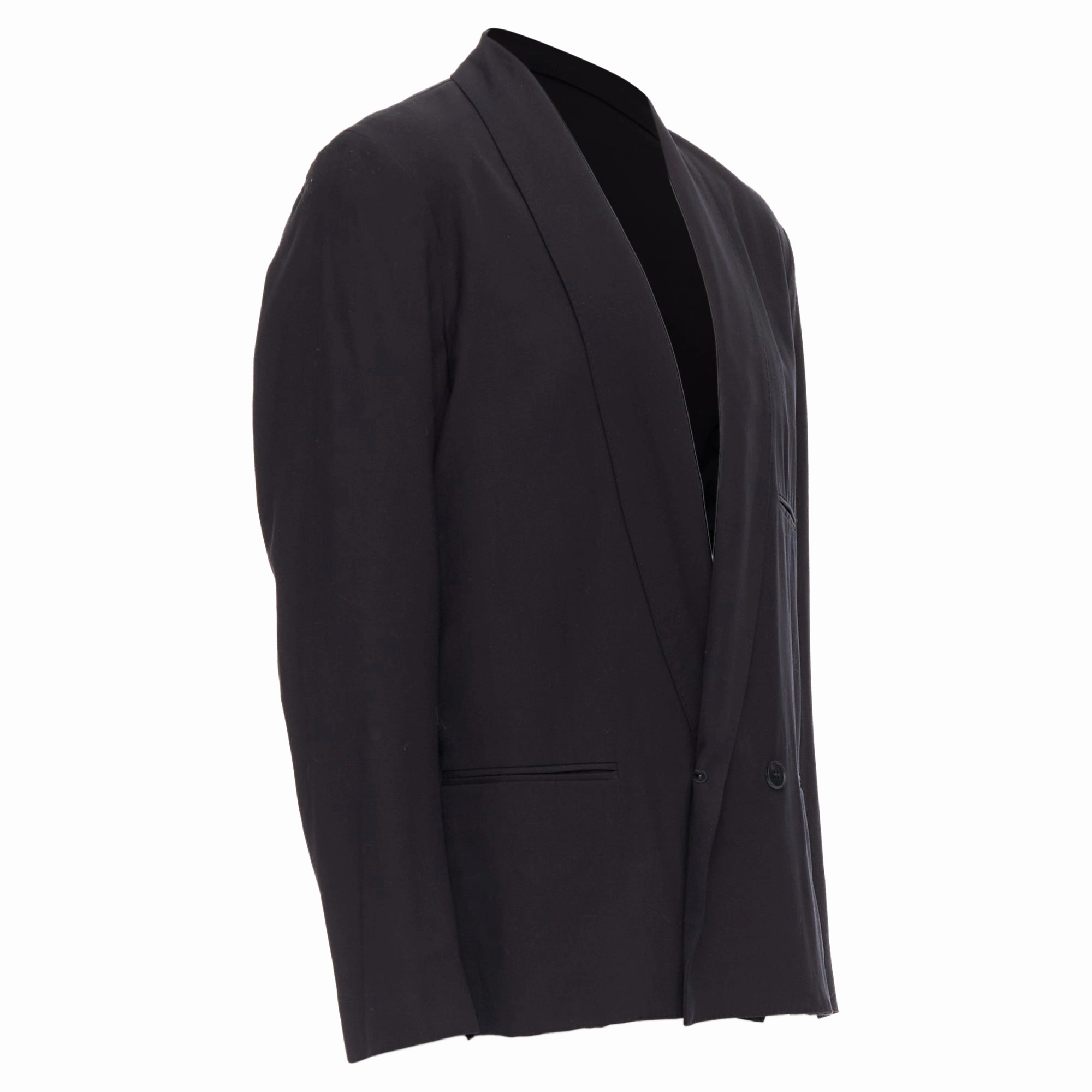 Christophe Lemaire Virgin Wool Cotton Shawl Collar Crop Blazer