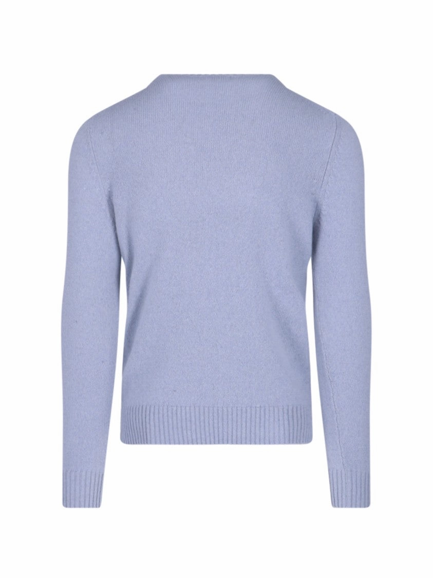 Classic Cashmere Sweater With Ribbed Finishes