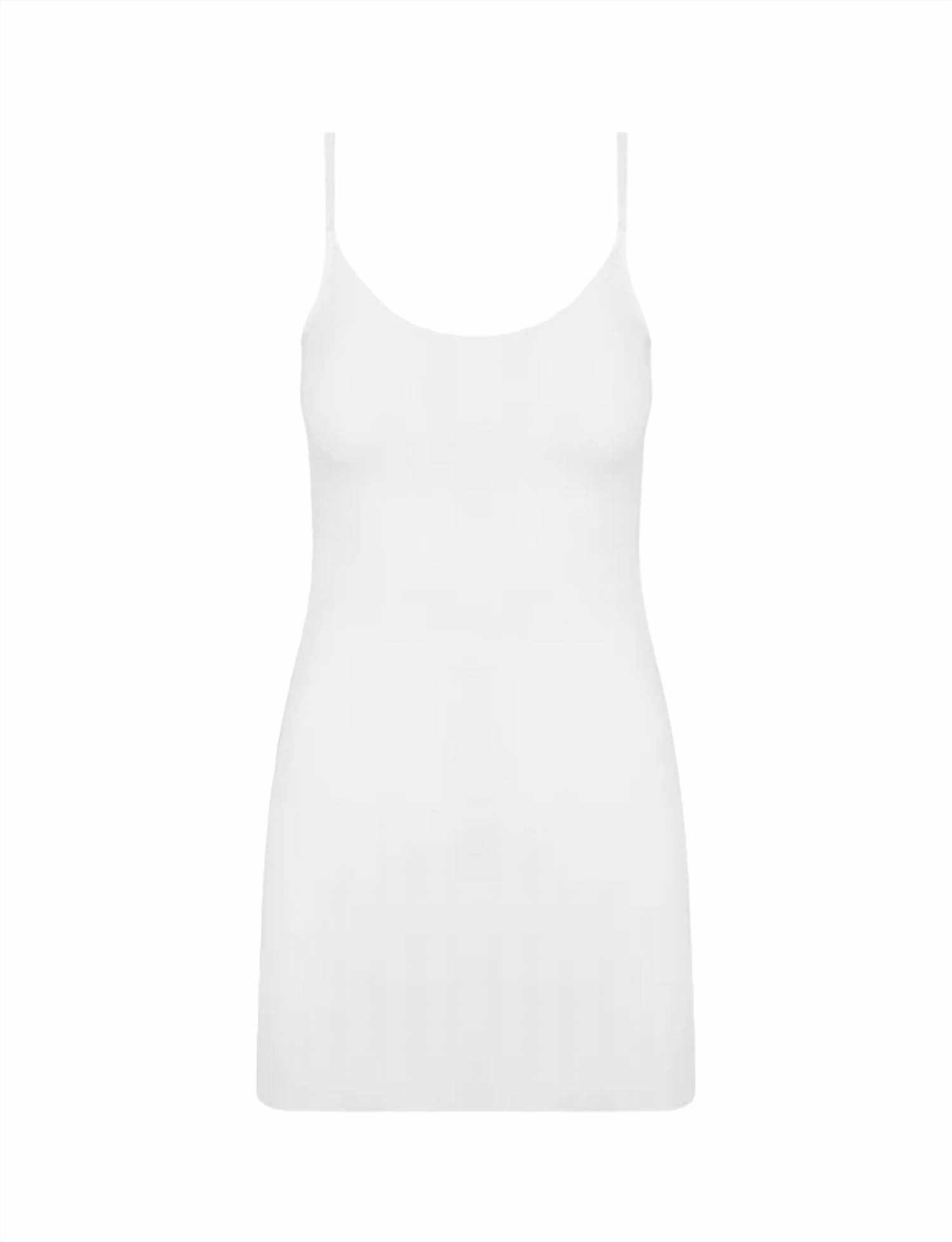 Classic Mini Cami Slip Dress In White
