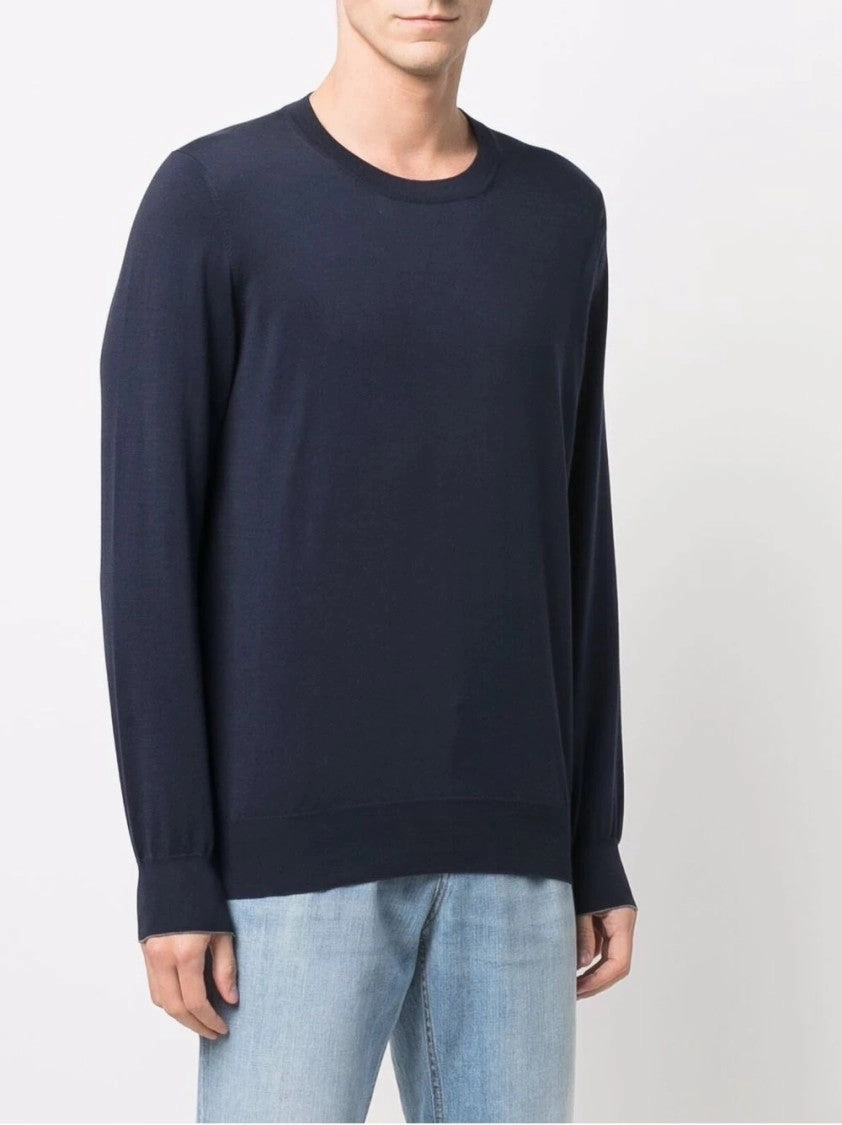 Classic Round Neck Black Knit Sweater