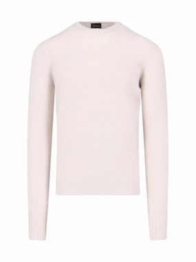 Classic Sweater In Cream Cashmere Crew Neck designer sweaters outlet