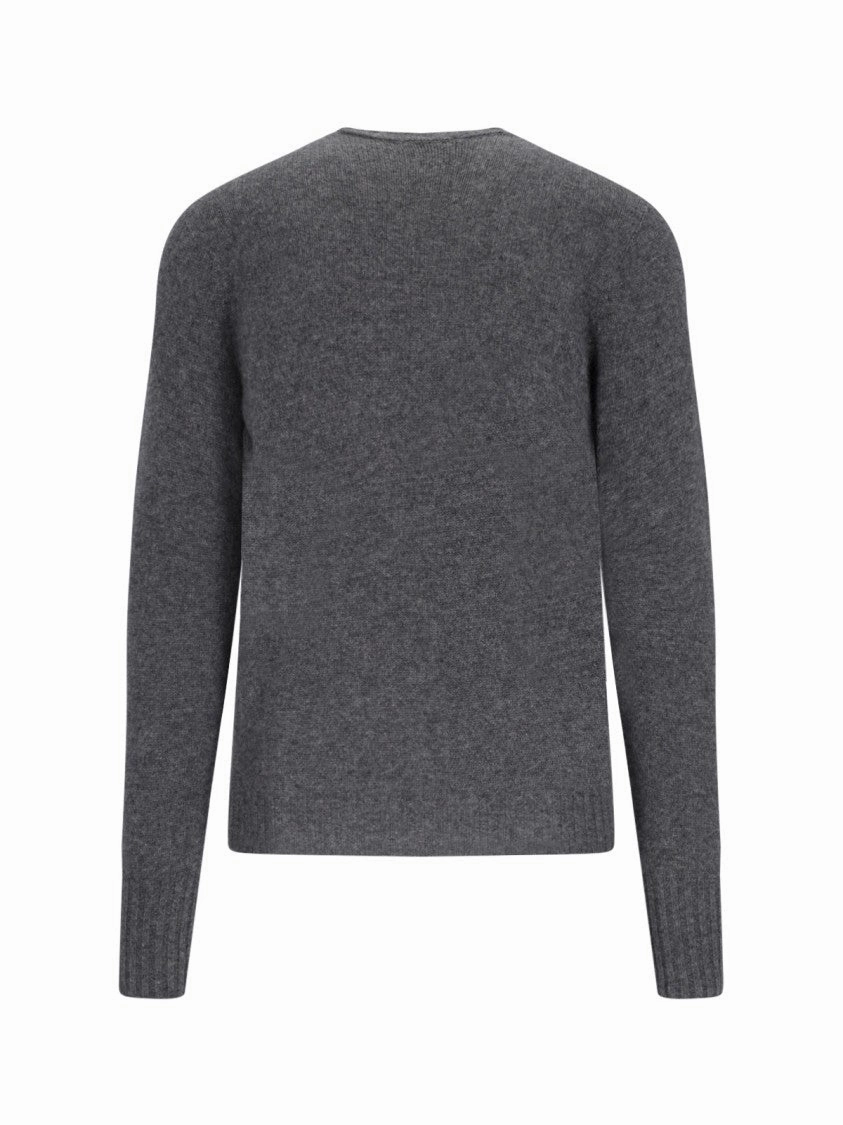 Classic Sweater In Grey Cashmere Crew Neck