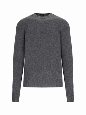 Classic Sweater In Grey Cashmere Crew Neck designer sweaters outlet