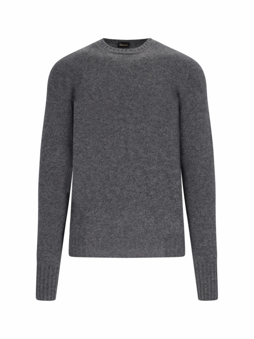 Classic Sweater In Grey Cashmere Crew Neck designer sweaters outlet