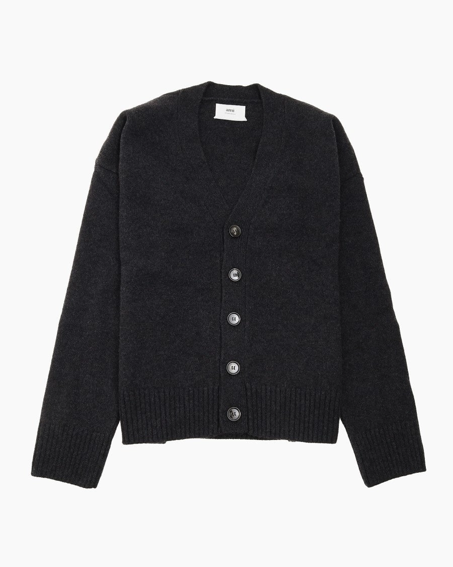 Classic V-Neck Cardigan With Cashmere Elbow Patches designer sweaters outlet