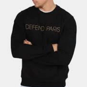 Claudio Crew Neck Sweater In Black chunky knit discount