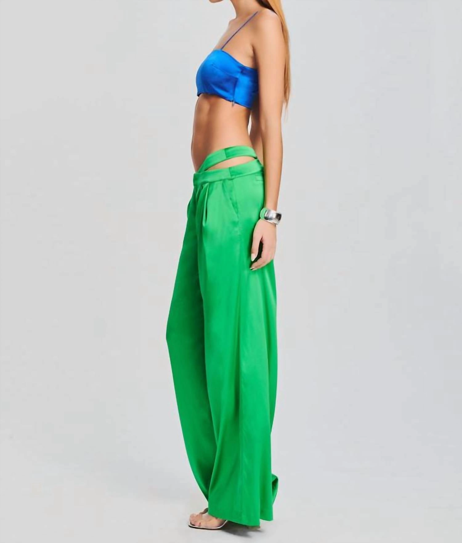 Clay Silk Bra Top In Royal Blue
