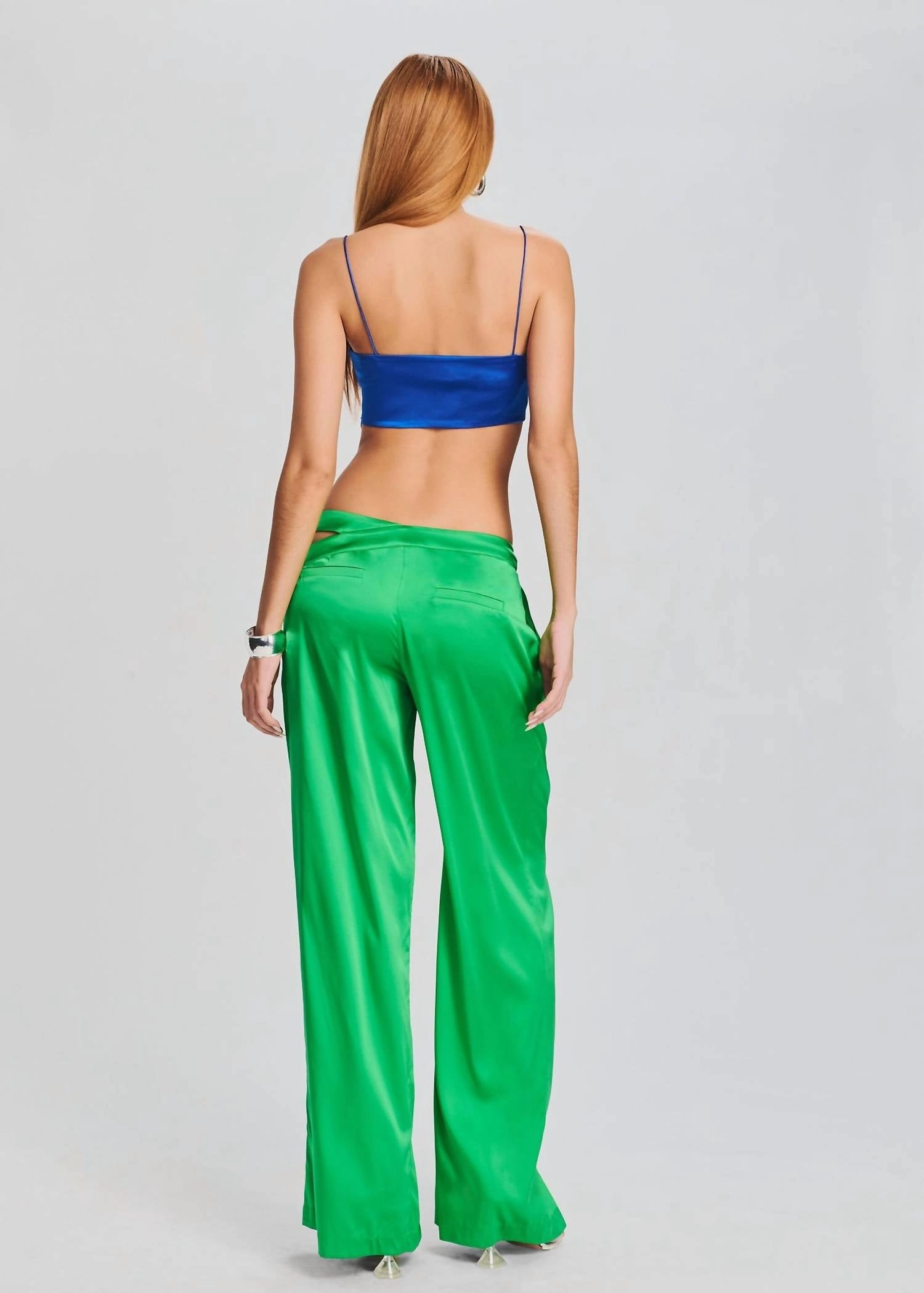 Clay Silk Bra Top In Royal Blue
