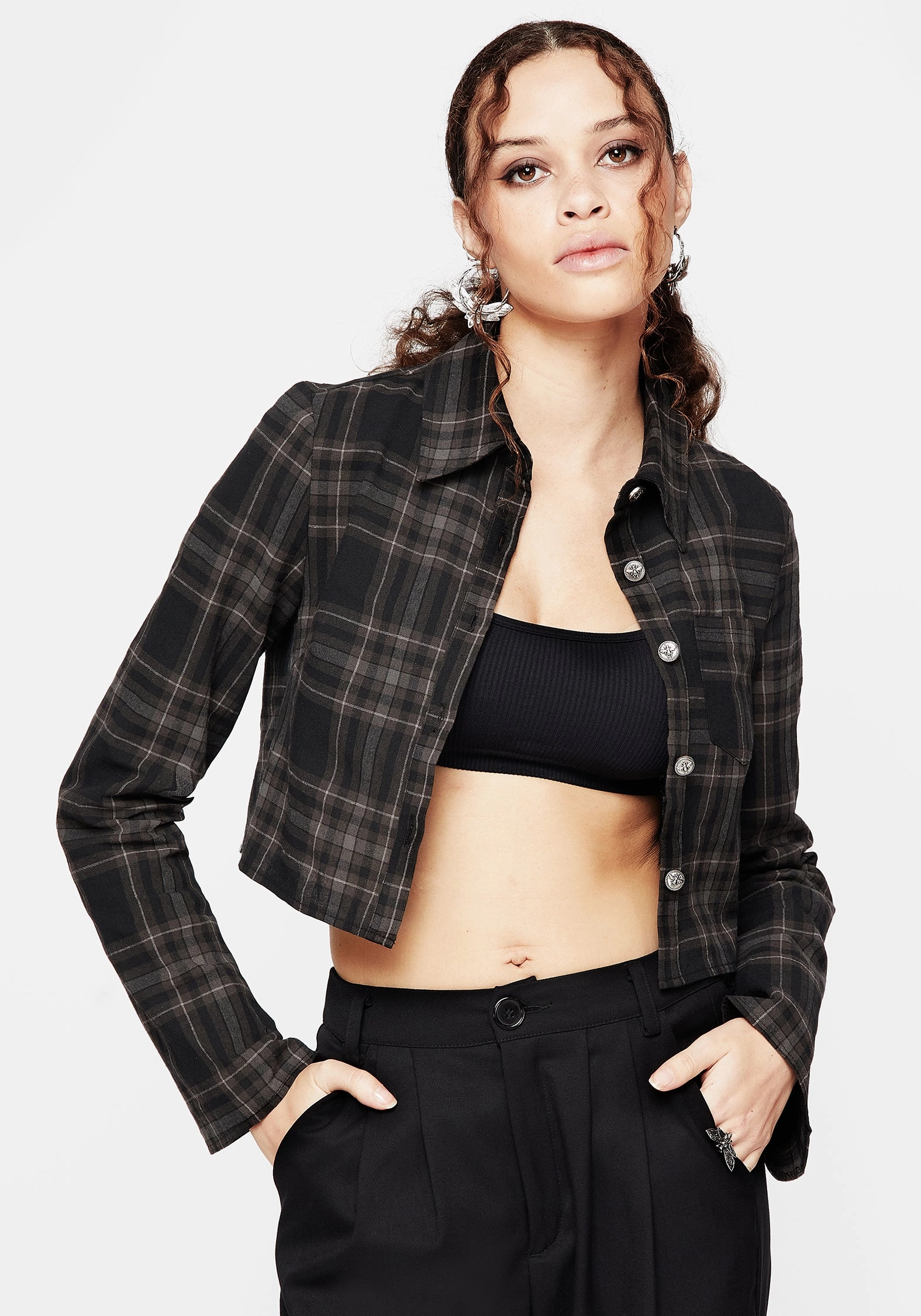 Clover Check Crop Shirt