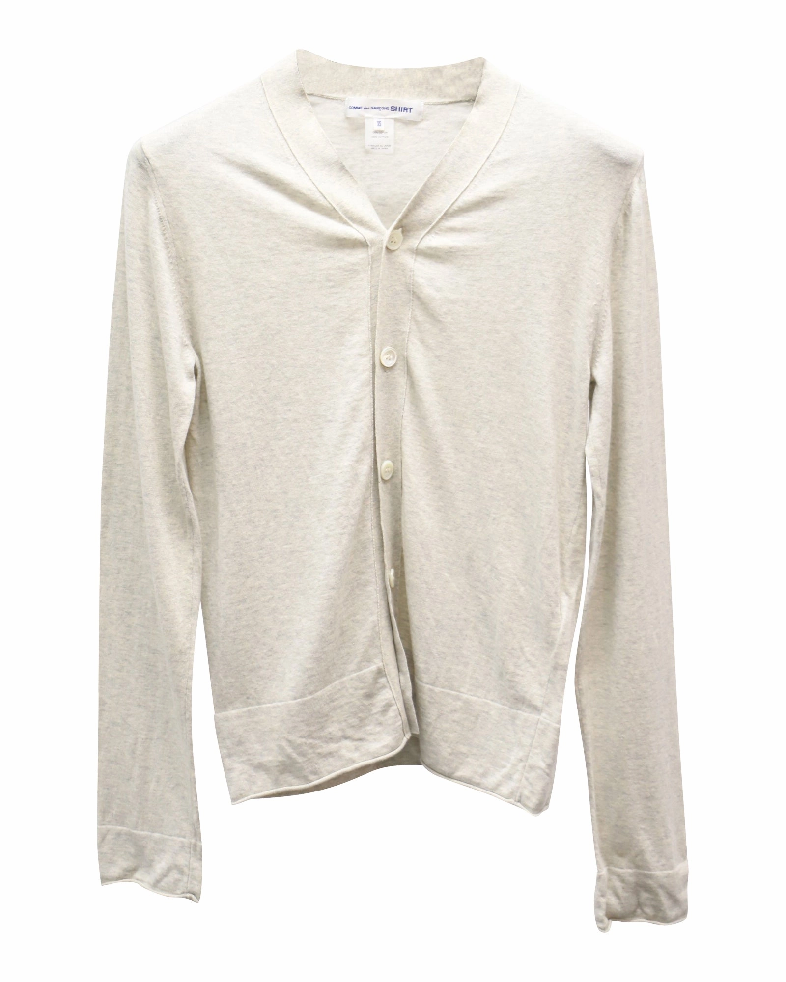 Comme des Gar?ons Button Front Cardigan in Grey Cotton turtleneck sweaters sale