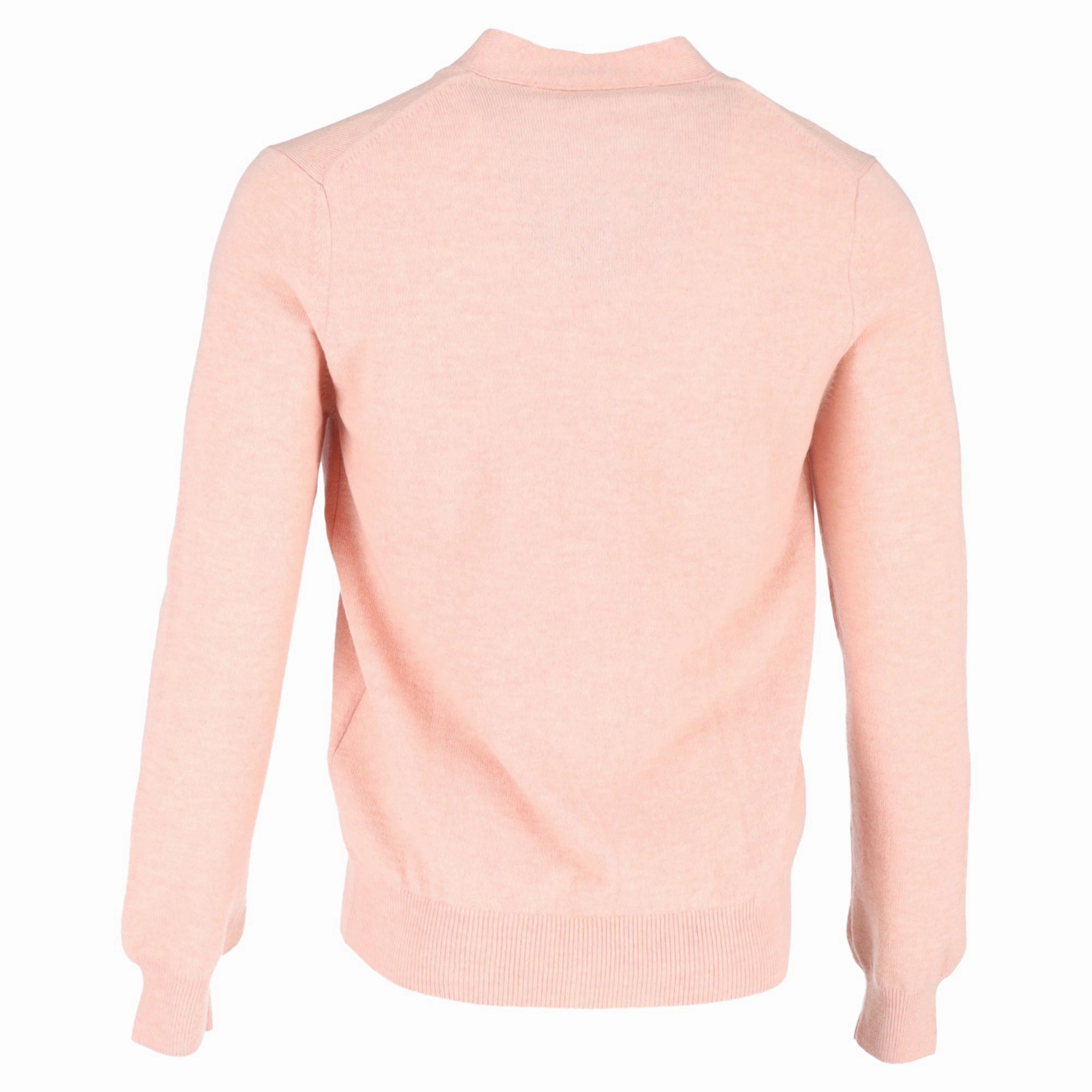Comme Des Gar?ons Play Heart Logo-Patch Cardigan in Pink Wool