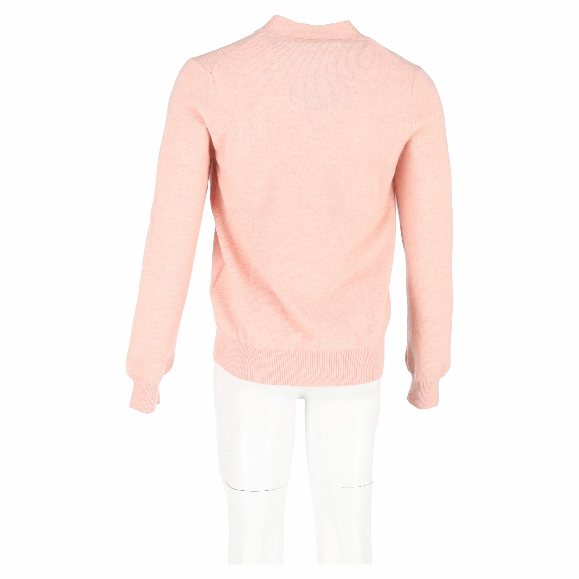 Comme Des Gar?ons Play Heart Logo-Patch Cardigan in Pink Wool