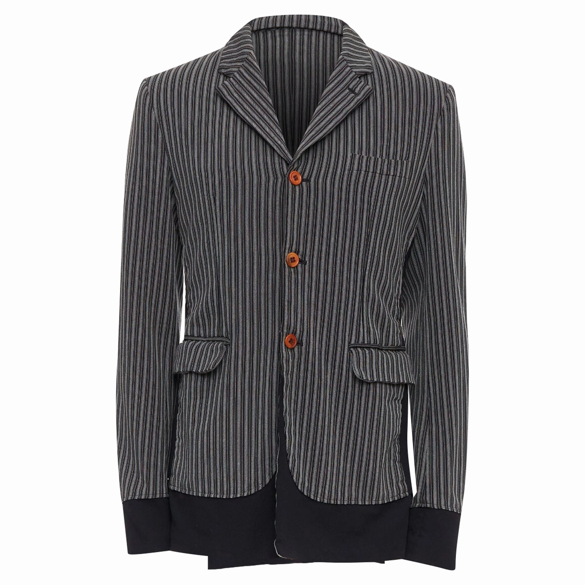 Comme Des Garcons Homme Plus Striped Layered Blazer