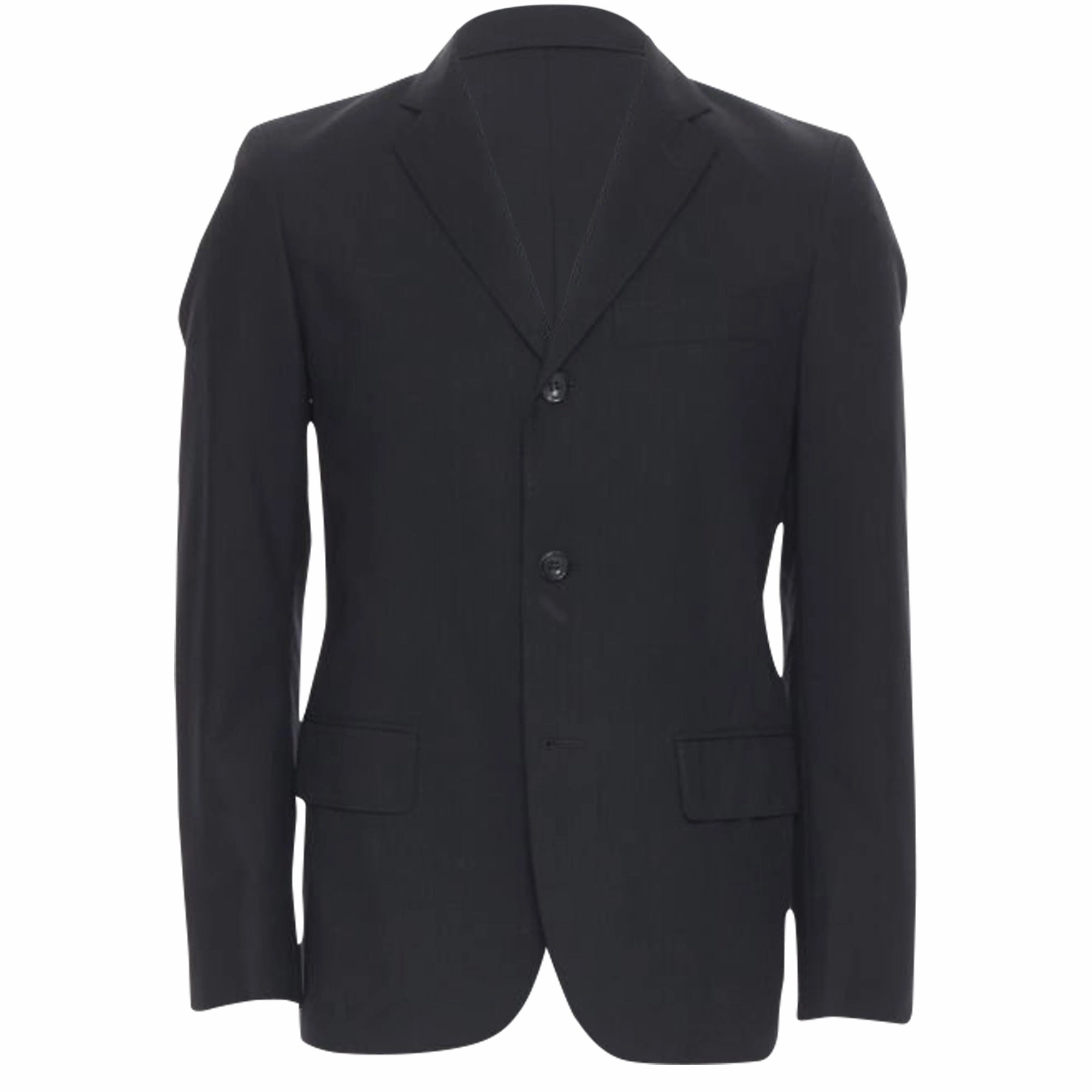 Comme Des Garcons pinstripe wool sportswear construction blazer
