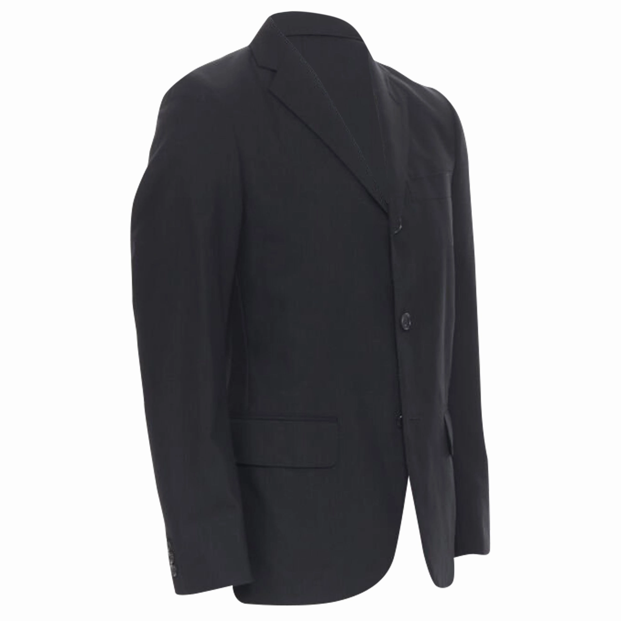 Comme Des Garcons pinstripe wool sportswear construction blazer