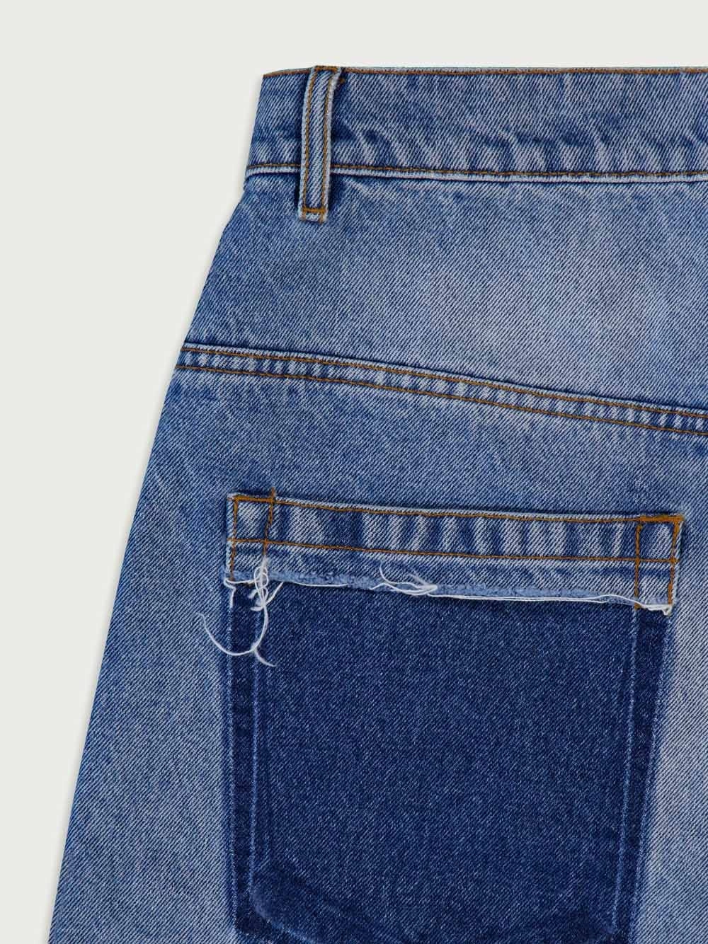 Contrast-Pocket Wide-Leg Jeans