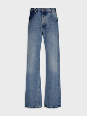 Contrast-Pocket Wide-Leg Jeans Bottoms Mens - cheap mens shorts online