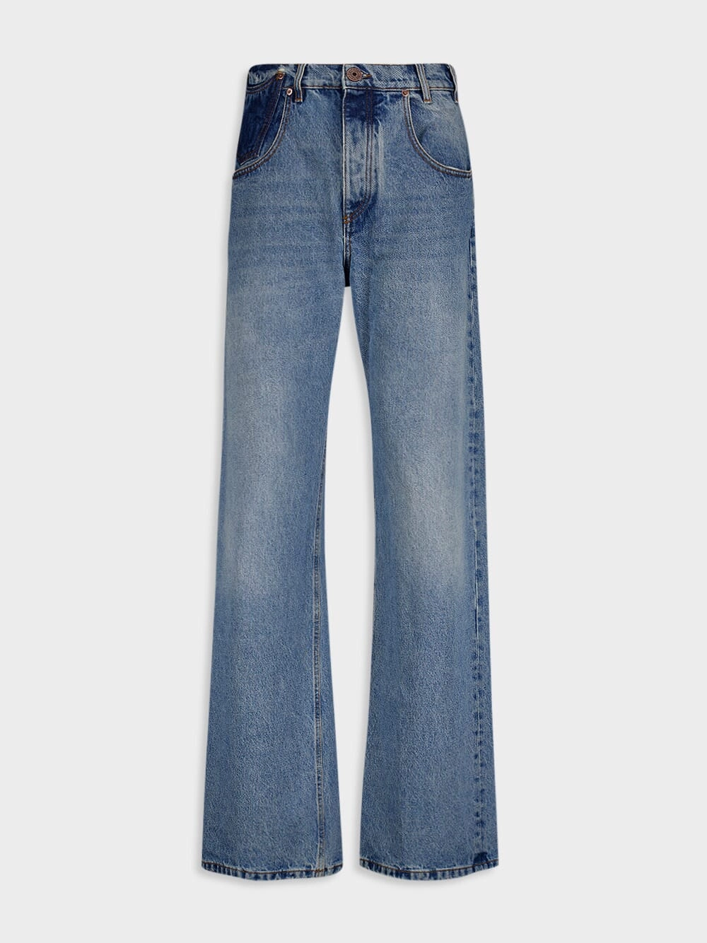Contrast-Pocket Wide-Leg Jeans Bottoms Mens - cheap mens shorts online