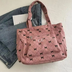 Coquette Bow Personalised Initial Tote Bag Holiday Collection - vacation wear sale