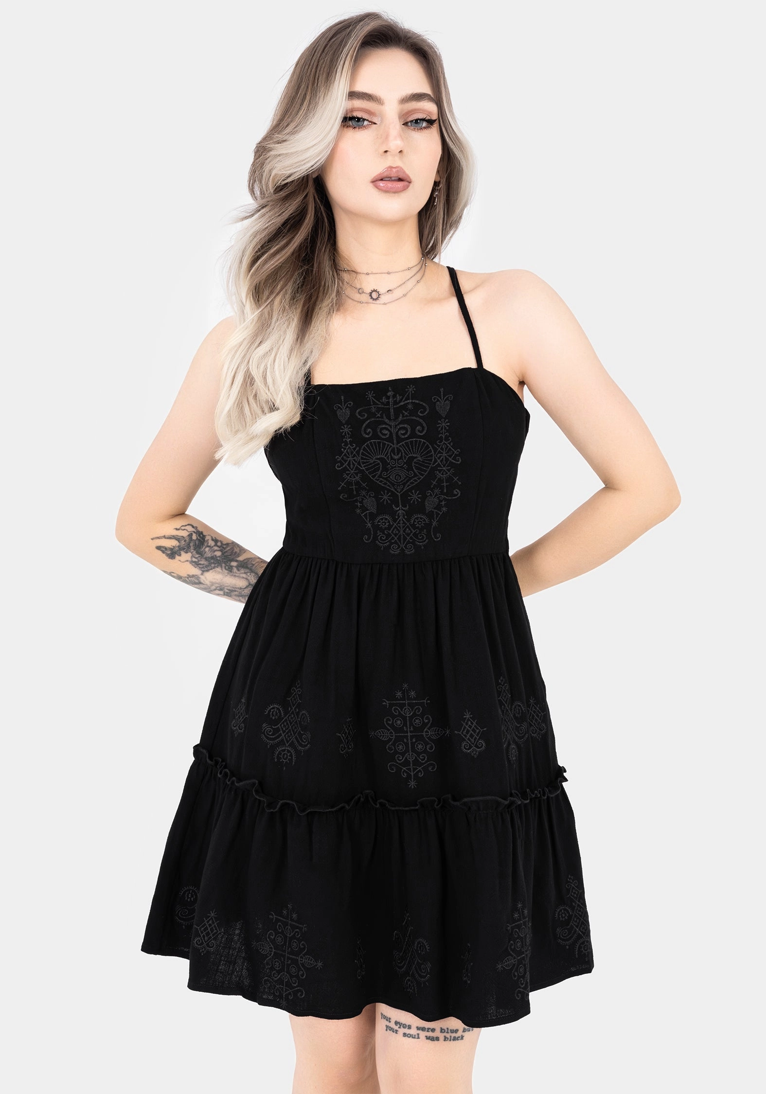 Cordata Embroidered Cami Mini Smock Dress Dresses Womens - women's dresses clearance