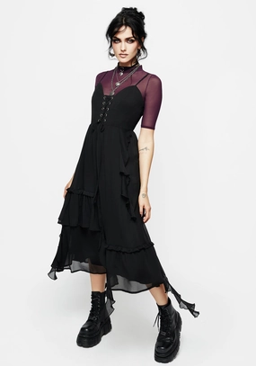 Corsair Lace Front Asymmetric Midi Dress Dresses Womens - women's dresses clearance