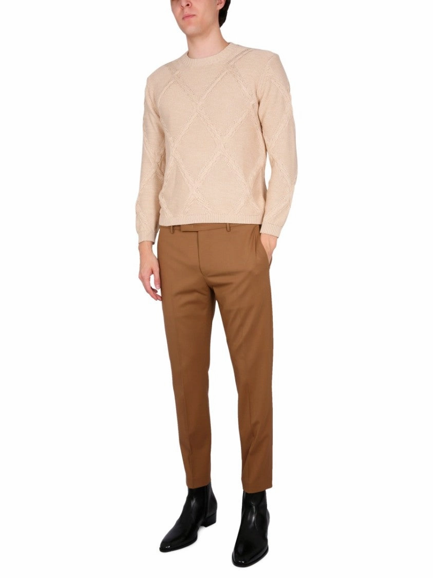 Cotton Cable Stitch Crew Neck Sweater
