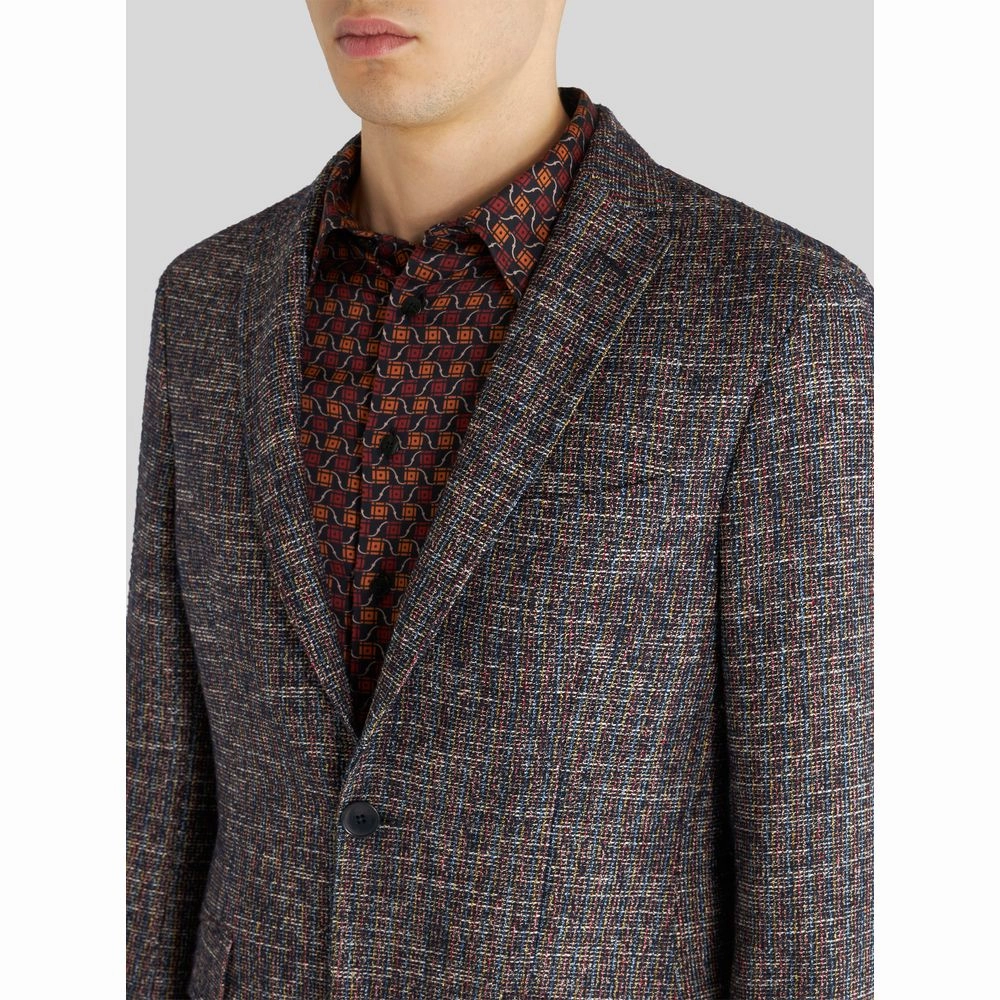 COTTON JACKET WITH MULTI-COLOURED THREAD