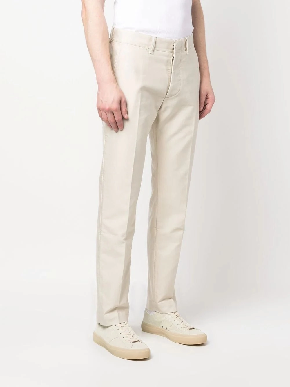 Cotton Straight-Leg Trousers