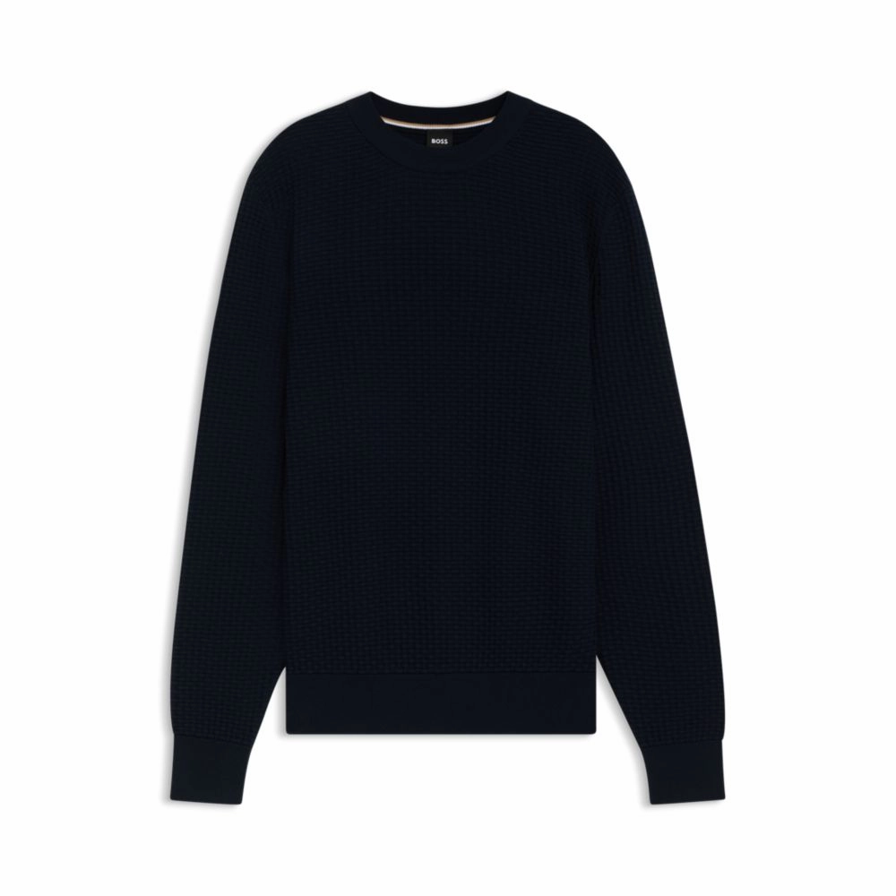 Cotton sweater with mixed structures cashmere sweaters sale