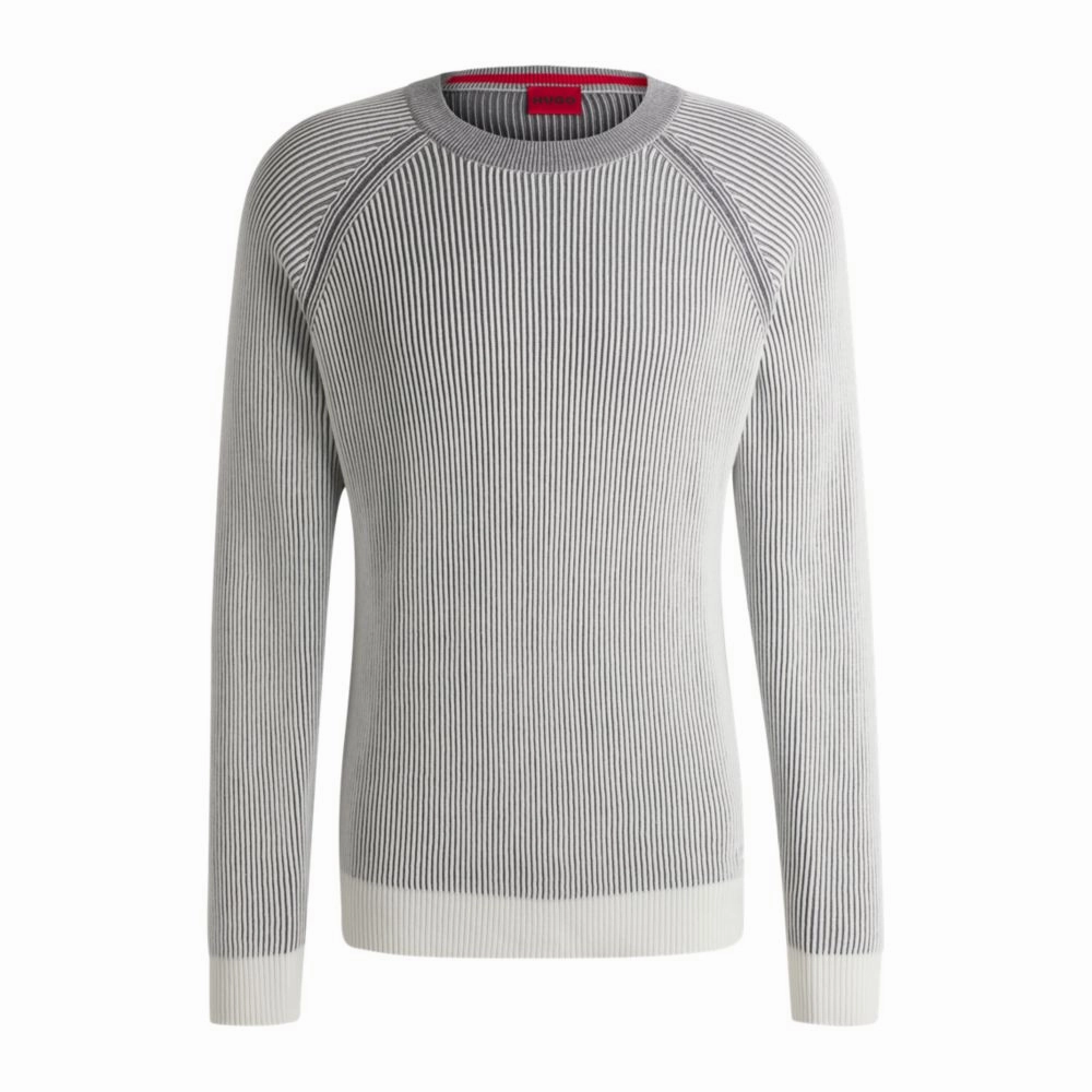 Cotton sweater with two-tone ribbing turtleneck sweaters sale