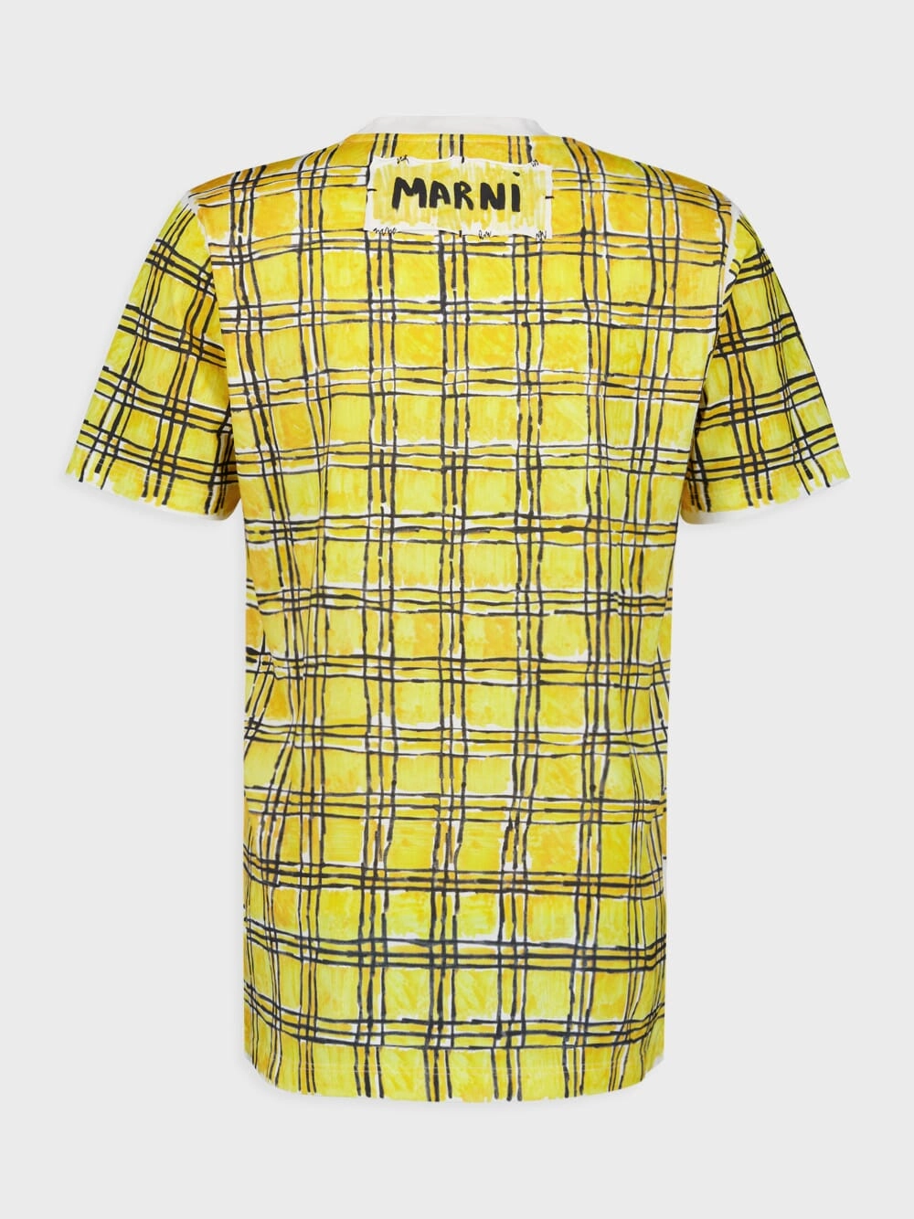 Cotton T-Shirt With Irregular Checked Print