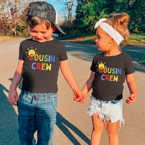 Cousin Crew Summer Matching Black T-Shirts Holiday Collection - holiday outfits clearance