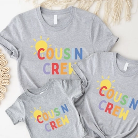 Cousin Crew Summer Matching Heather Grey T-Shirts Holiday Collection - holiday outfits clearance